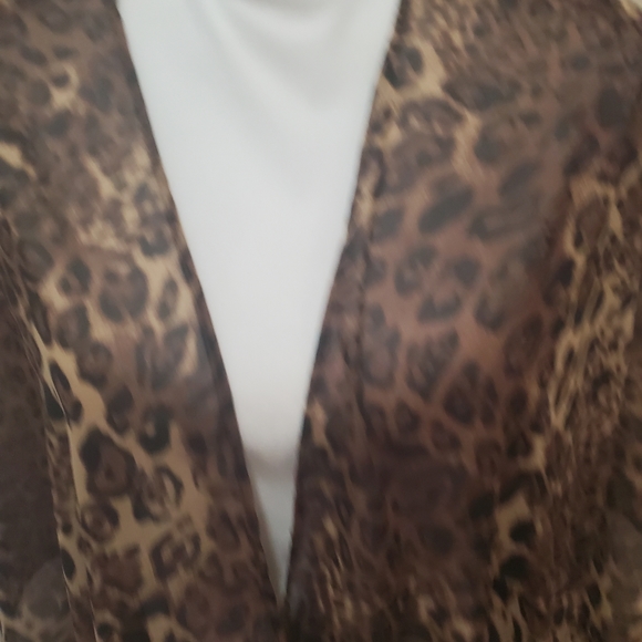 Ultra pink chiffon leopard poncho swim cover up - Picture 4 of 6